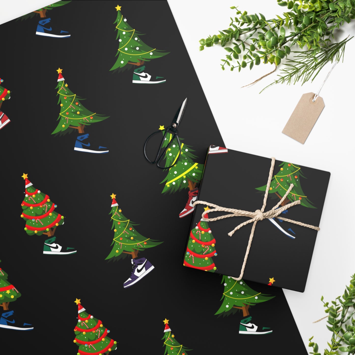 AJ1 CHRISTMAS TREE SNEAKER WRAPPING PAPER