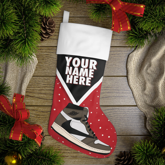 AJ1 MOCHA PERSONALIZED SNEAKER CHRISTMAS STOCKING