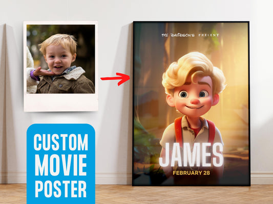 PERSONALIZED ANIMATION MOVIE POSTER PRINT