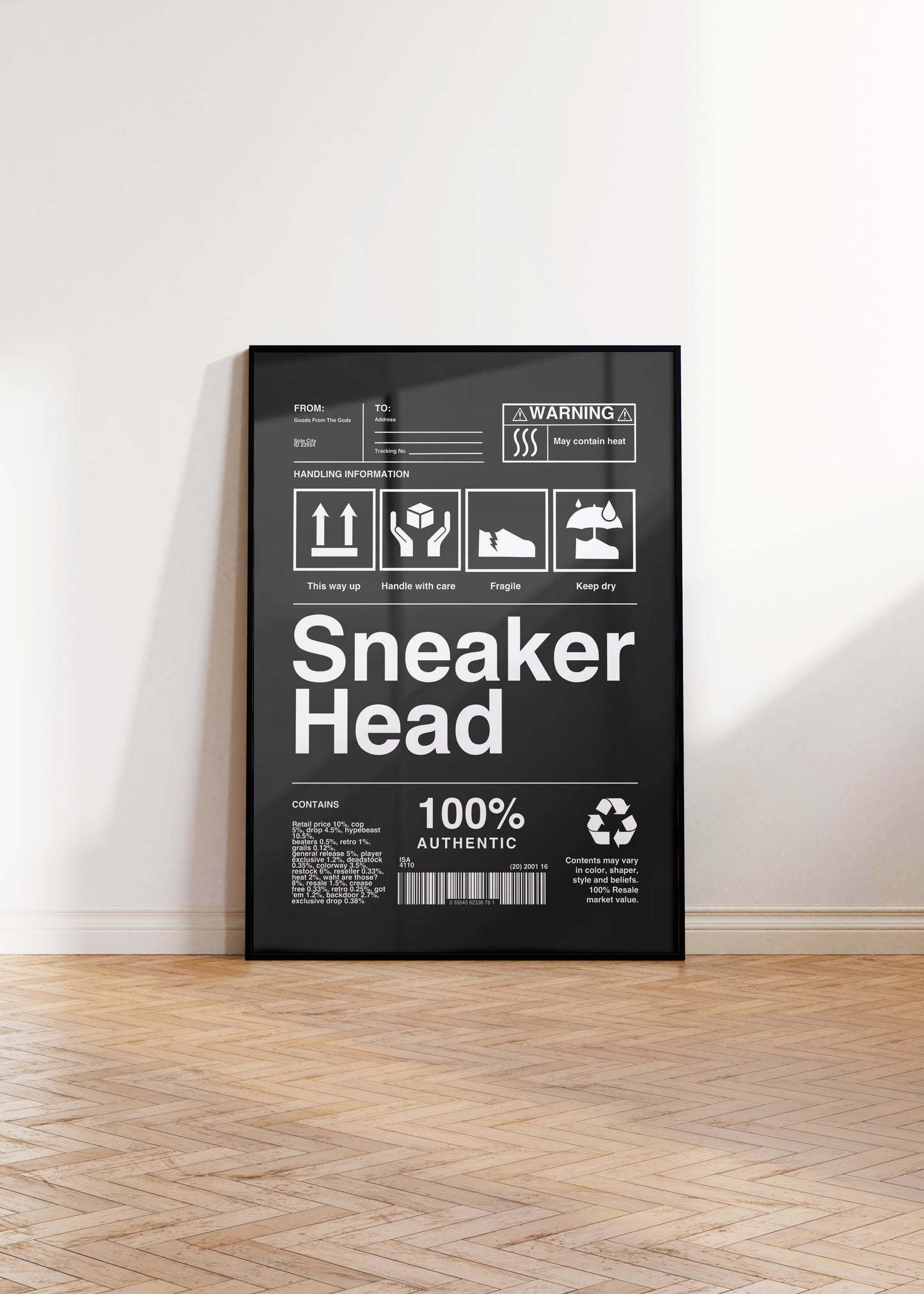 SNEAKERHEAD SHIPPING LABEL POSTER