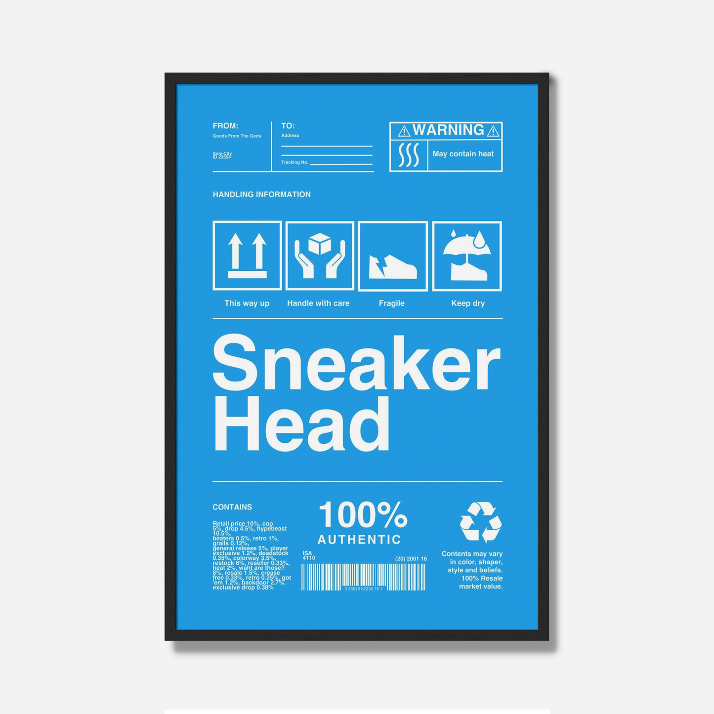 SNEAKERHEAD SHIPPING LABEL POSTER